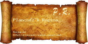 Plancsák Regina névjegykártya